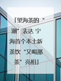 望海茶的“潮”表达 宁海首个本土新茶饮“又喝那茶”亮相