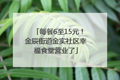 每餐6至15元！金辰街道金实社区幸福食堂营业了
