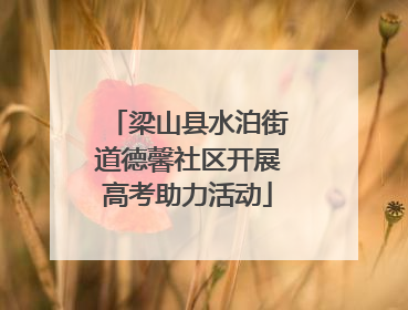 梁山县水泊街道德馨社区开展高考助力活动