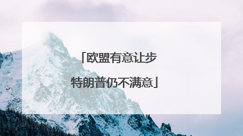 欧盟有意让步 特朗普仍不满意