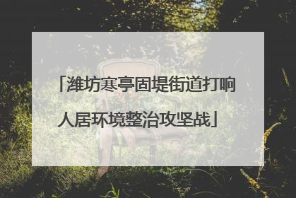 潍坊寒亭固堤街道打响人居环境整治攻坚战