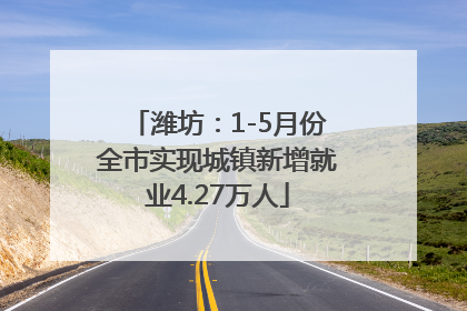 潍坊：1-5月份全市实现城镇新增就业4.27万人