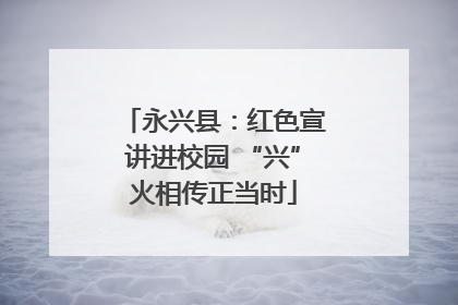 永兴县：红色宣讲进校园 “兴”火相传正当时
