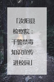 汝阳县检察院：干警禁毒知识宣传进校园