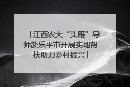 江西农大“头雁”导师赴乐平市开展实地帮扶助力乡村振兴