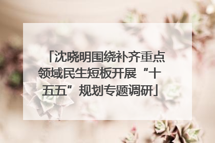 沈晓明围绕补齐重点领域民生短板开展“十五五”规划专题调研