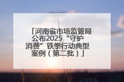 河南省市场监管局公布2025“守护消费”铁拳行动典型案例（第二批）