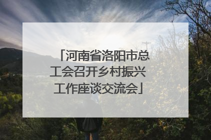 河南省洛阳市总工会召开乡村振兴工作座谈交流会
