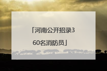 河南公开招录360名消防员
