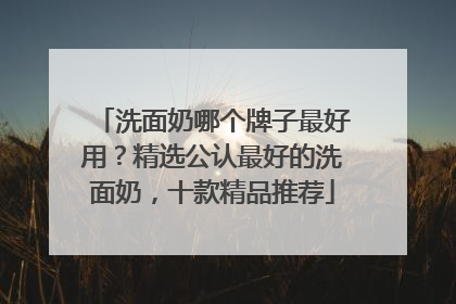 洗面奶哪个牌子最好用？精选公认最好的洗面奶，十款精品推荐