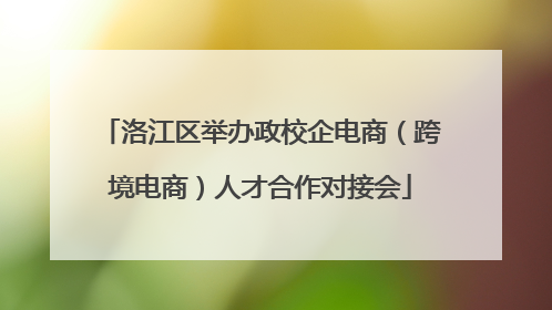 洛江区举办政校企电商（跨境电商）人才合作对接会