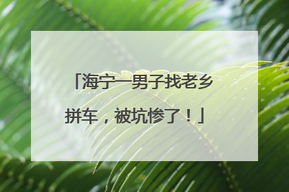海宁一男子找老乡拼车，被坑惨了！
