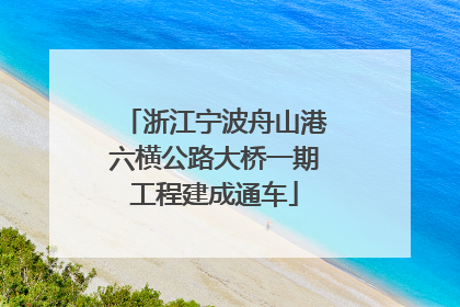 浙江宁波舟山港六横公路大桥一期工程建成通车