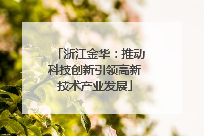 浙江金华：推动科技创新引领高新技术产业发展