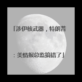 涉伊核武器，特朗普：美情报总监搞错了
