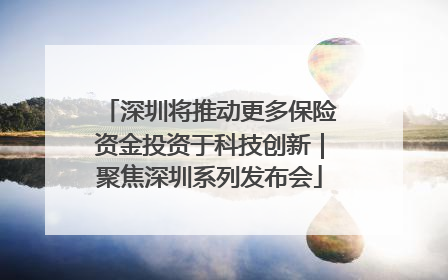 深圳将推动更多保险资金投资于科技创新｜聚焦深圳系列发布会