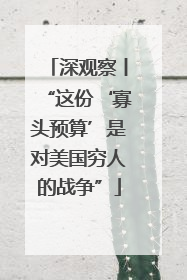 深观察丨“这份‘寡头预算’是对美国穷人的战争”