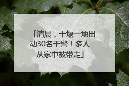 清晨，十堰一地出动30名干警！多人从家中被带走