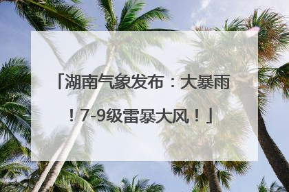 湖南气象发布：大暴雨！7-9级雷暴大风！