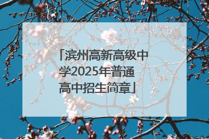 滨州高新高级中学2025年普通高中招生简章