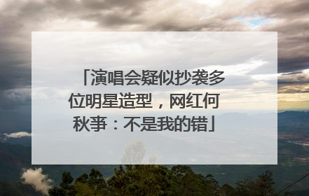 演唱会疑似抄袭多位明星造型，网红何秋亊：不是我的错