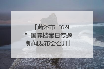 菏泽市“6·9”国际档案日专题新闻发布会召开