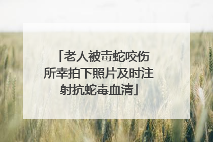 老人被毒蛇咬伤 所幸拍下照片及时注射抗蛇毒血清