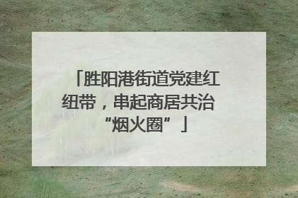 胜阳港街道党建红纽带，串起商居共治 “烟火圈”