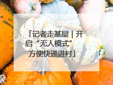 记者走基层｜开启“无人模式” 方便快递进村