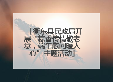 衡东县民政局开展“粽香传情敬老意，端午慰问暖人心”主题活动