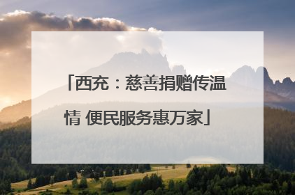 西充：慈善捐赠传温情 便民服务惠万家