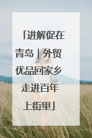 进解促在青岛｜外贸优品回家乡 走进百年上街里