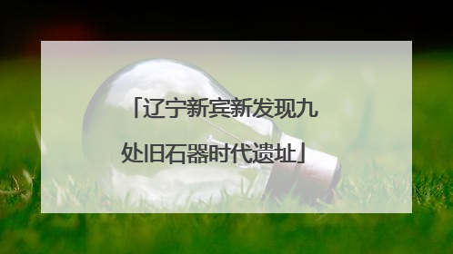 辽宁新宾新发现九处旧石器时代遗址