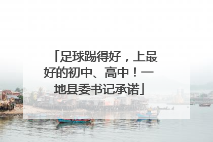足球踢得好，上最好的初中、高中！一地县委书记承诺