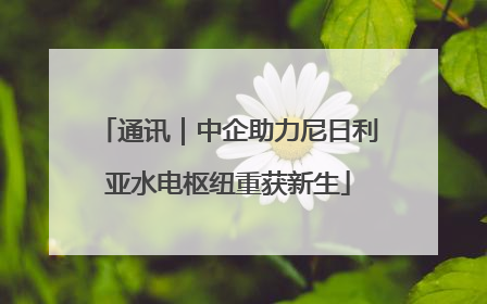 通讯｜中企助力尼日利亚水电枢纽重获新生