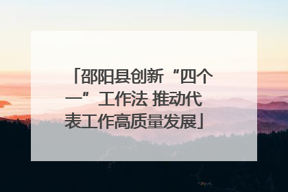 邵阳县创新“四个一”工作法 推动代表工作高质量发展