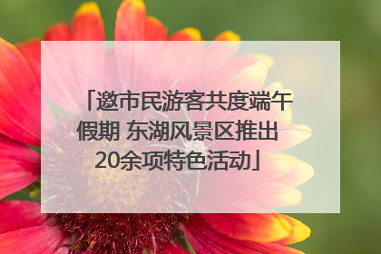 邀市民游客共度端午假期 东湖风景区推出20余项特色活动