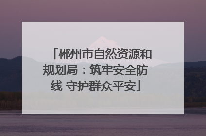 郴州市自然资源和规划局：筑牢安全防线 守护群众平安