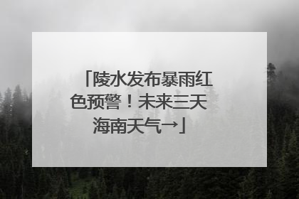 陵水发布暴雨红色预警！未来三天海南天气→
