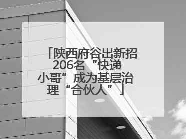 陕西府谷出新招 206名“快递小哥”成为基层治理“合伙人”