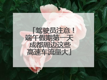 驾驶员注意！端午假期第一天 成都周边这些高速车流量大