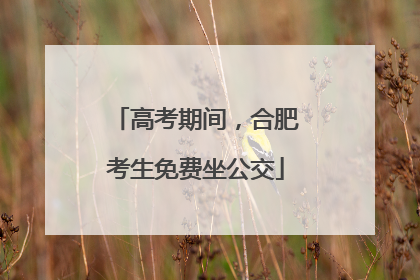 高考期间，合肥考生免费坐公交