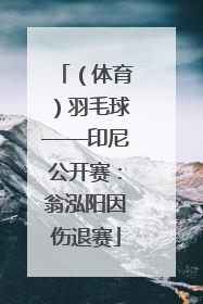 （体育）羽毛球——印尼公开赛：翁泓阳因伤退赛