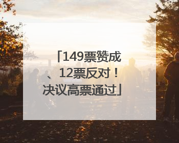 149票赞成、12票反对！决议高票通过