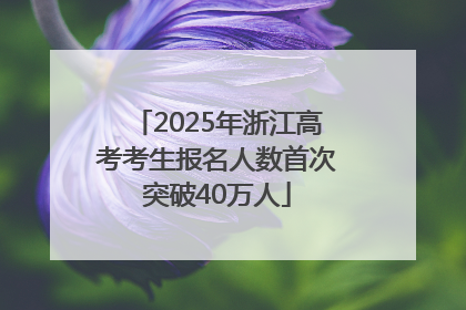2025年浙江高考考生报名人数首次突破40万人