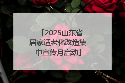 2025山东省居家适老化改造集中宣传月启动