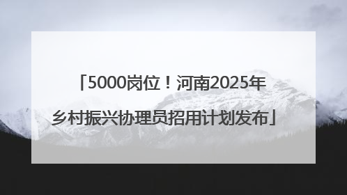 5000岗位！河南2025年乡村振兴协理员招用计划发布