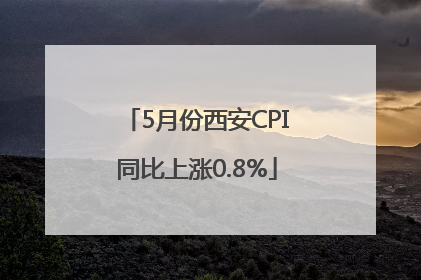 5月份西安CPI同比上涨0.8%